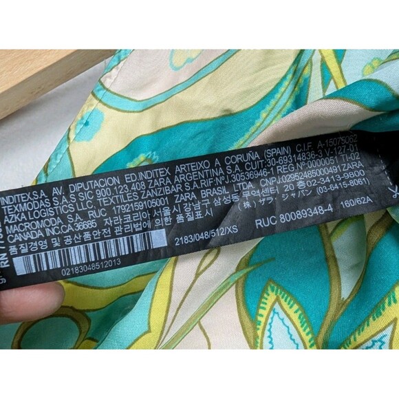 Zara Sea Green Multicolor Viscose A Line Midi Skirt XS - Picture 6 of 6